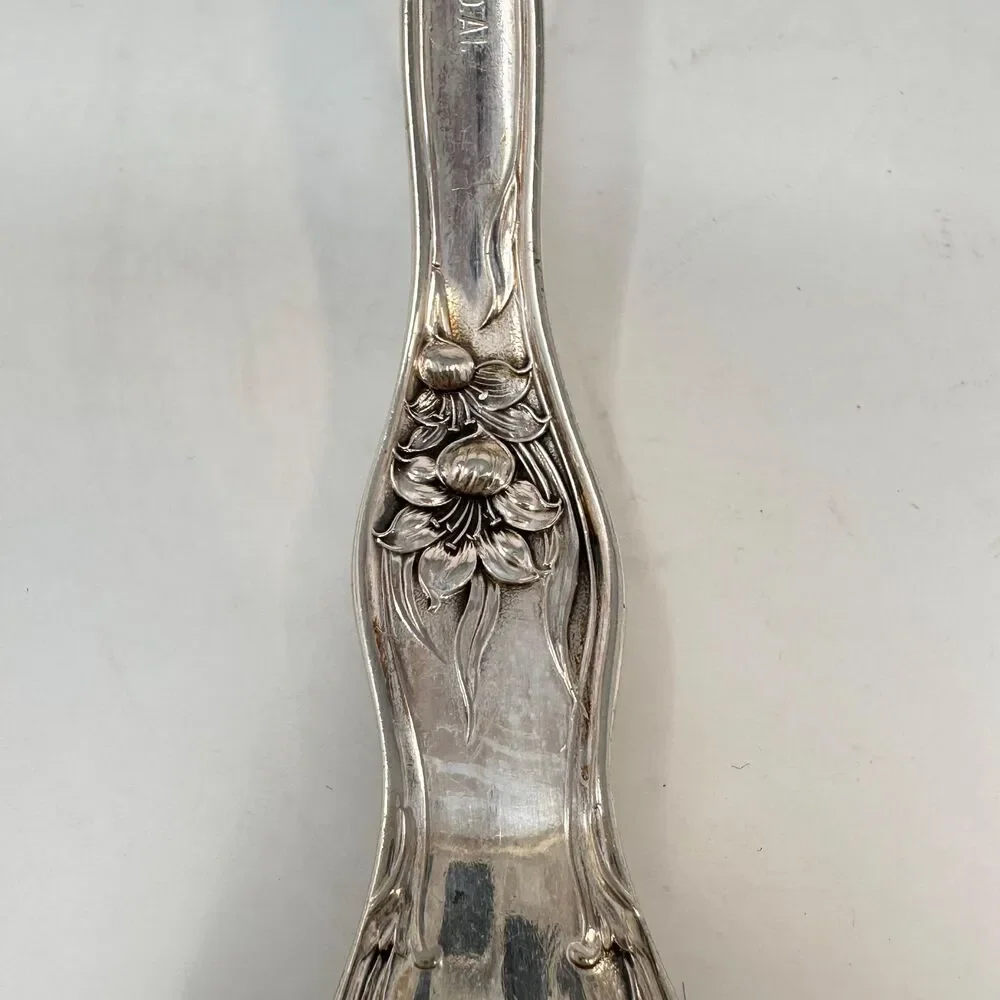 Antique 1909 Rogers & Bro Florette Silverplate Gravy Sauce Ladle Serving Spoon